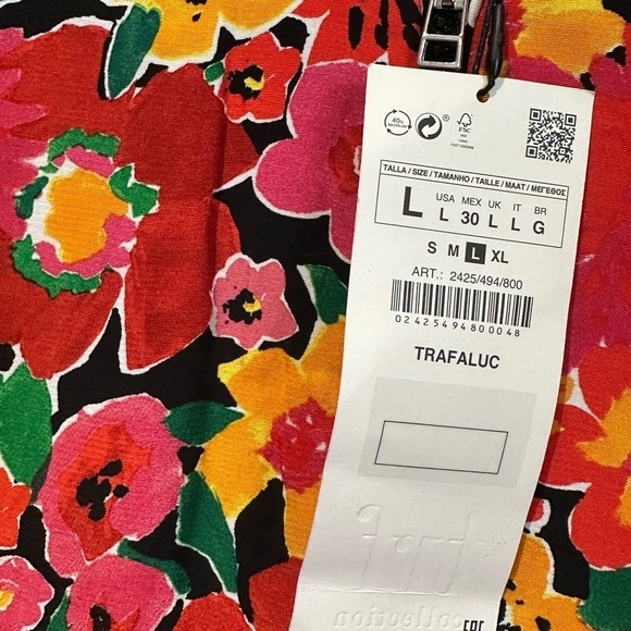 Zara bomber jacket mixed print floral polka dot new size large ladies … - Picture 10 of 13